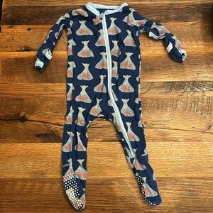 Kickee Pants Bamboo Gray goldfish Footed zip Sleeper -Size 3-6 month